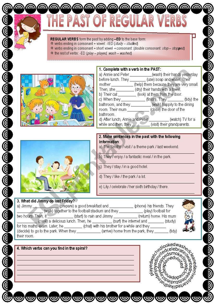 The Past of Regular Verbs worksheet