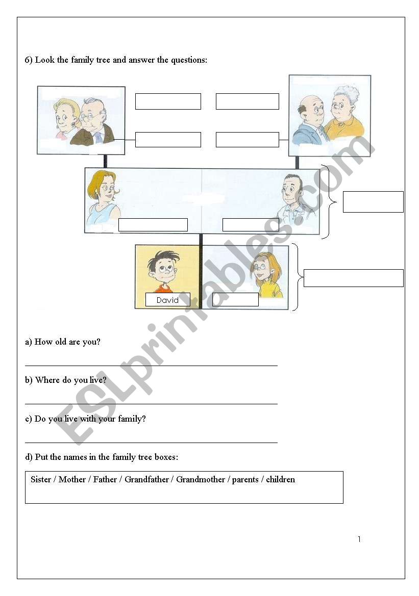 Parents worksheet