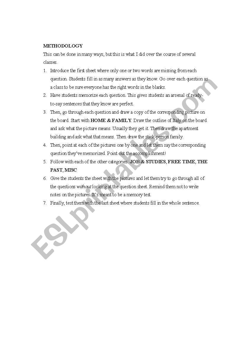 Introduction questions METHODOLOGY- pg 4 of 4