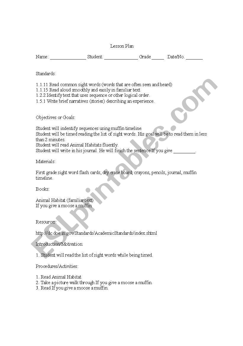 Reading comprehension lesson  worksheet