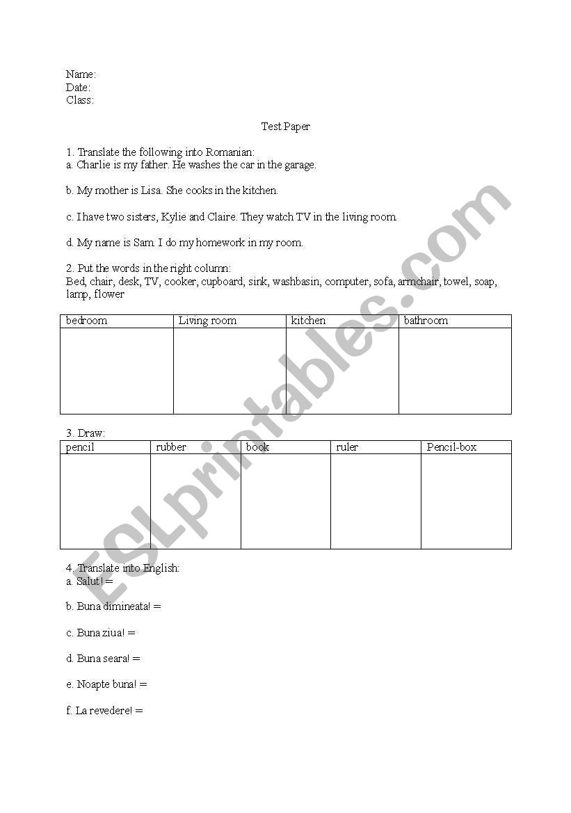 2nd form worksheet