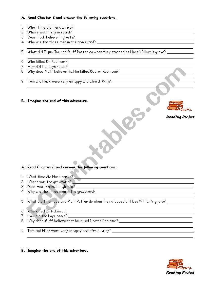 Tom Sawyer: chapter 2 worksheet