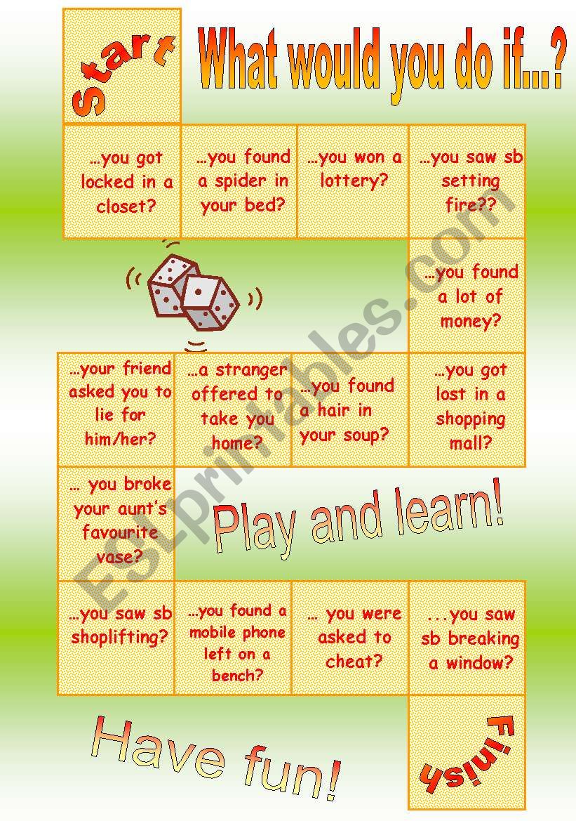 board game - 2nd conditional worksheet