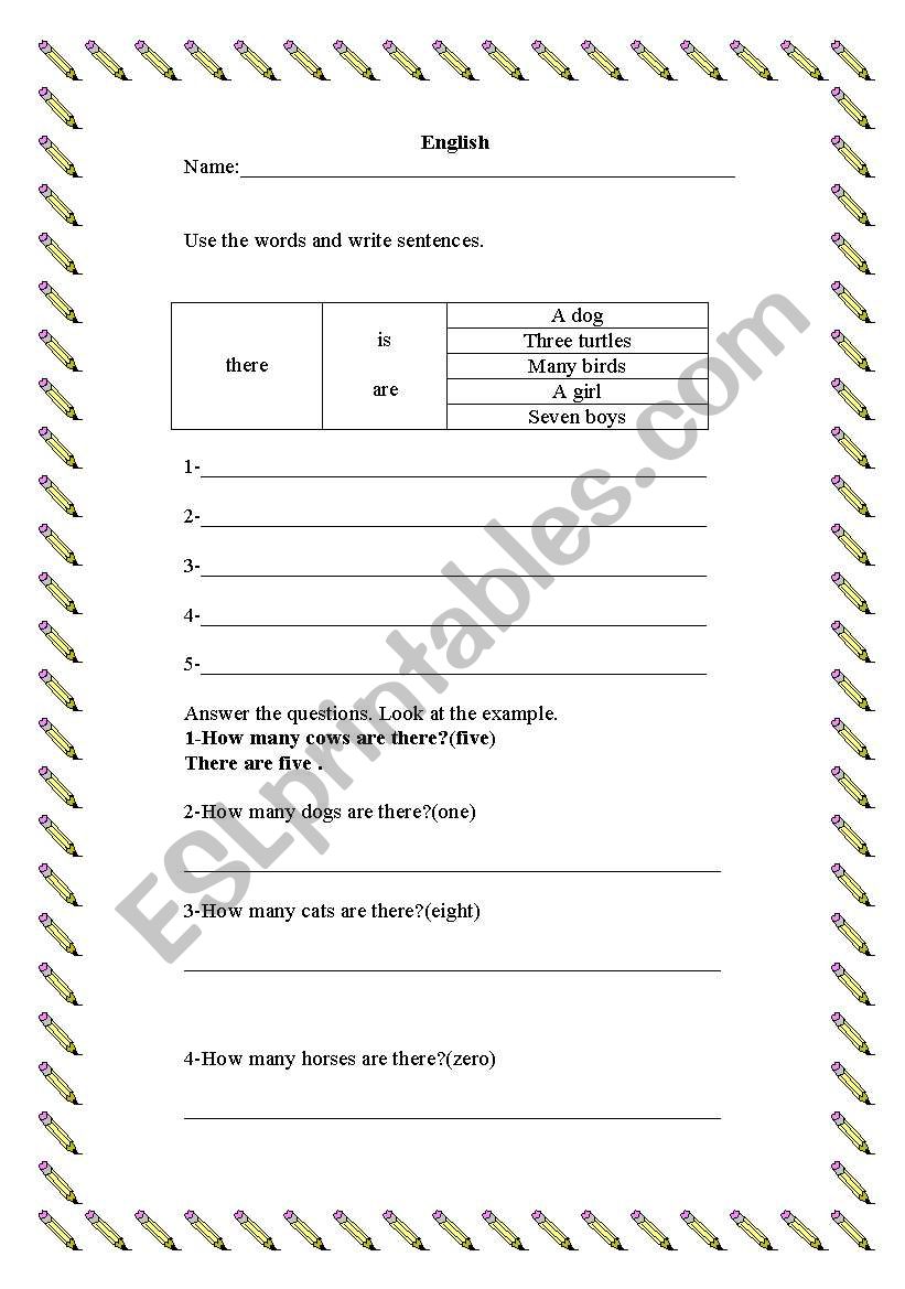 pets worksheet