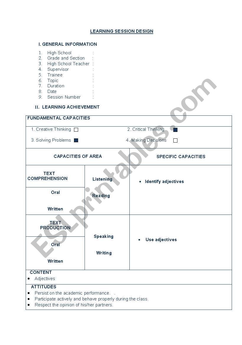 lesson! worksheet