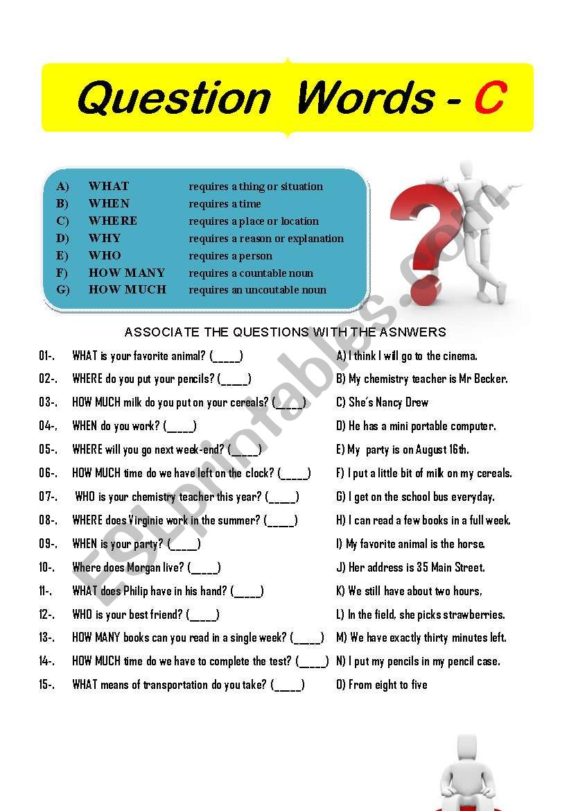 Question Words - C worksheet