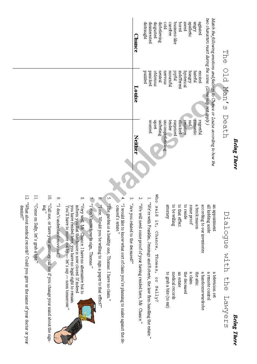Being There worksheet