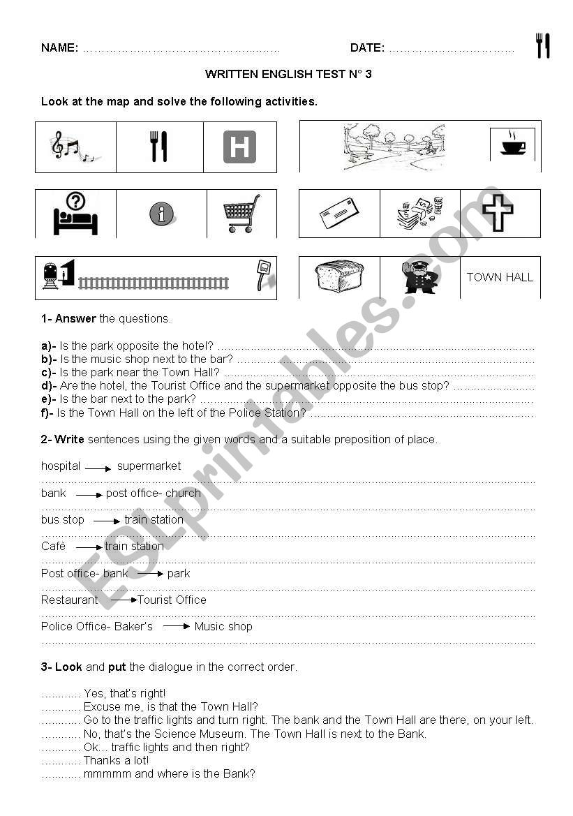 Test (public places and directions)