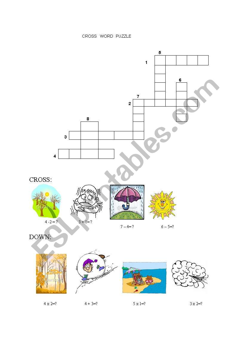 English worksheets: weather types (especially for the students who have ...
