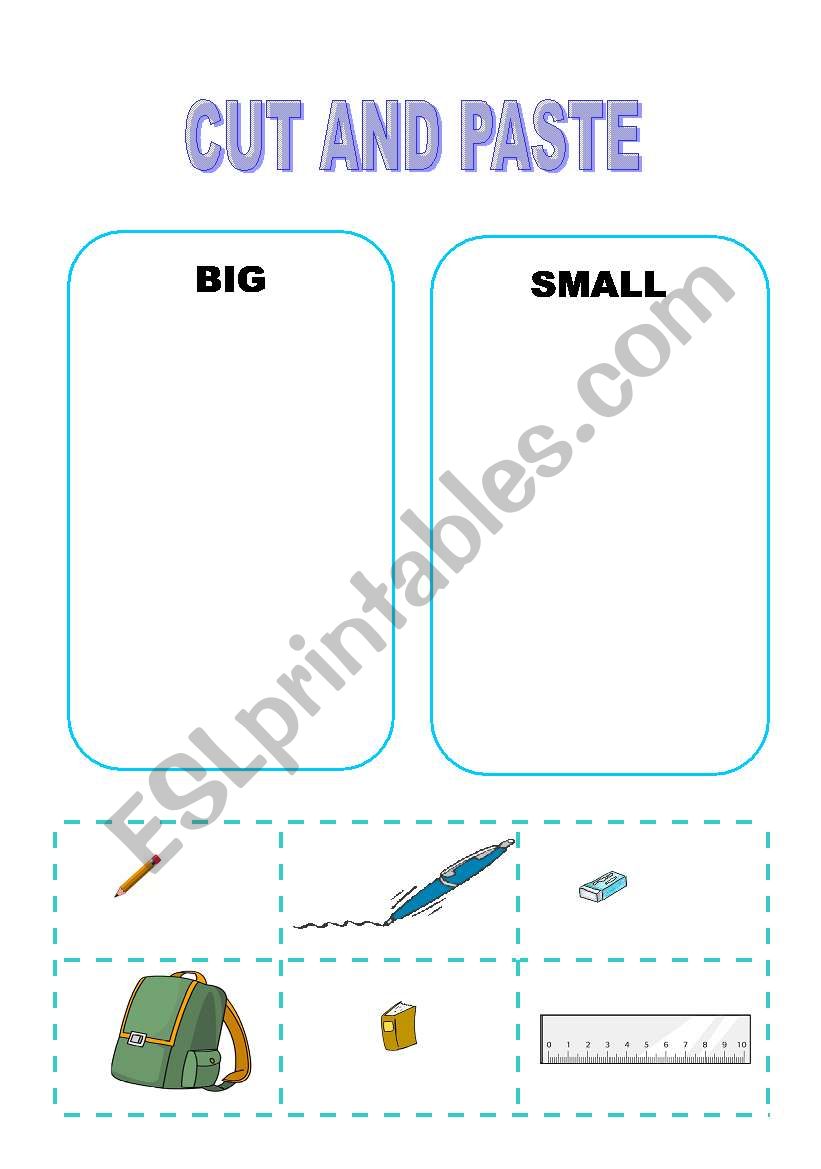 CUT AND PASTE worksheet