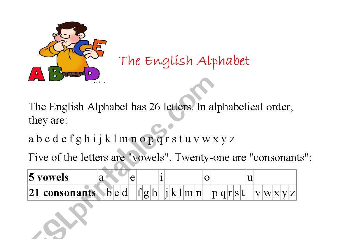 The Alphabet worksheet