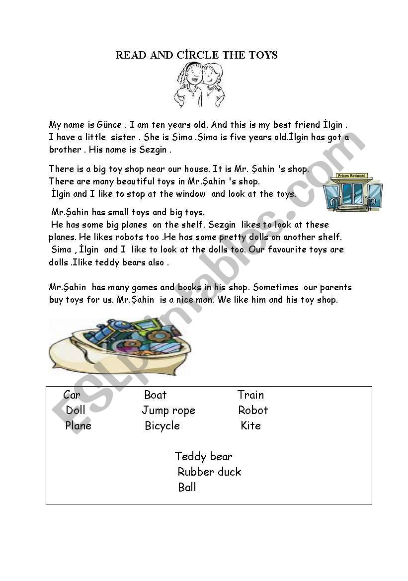 toys worksheet