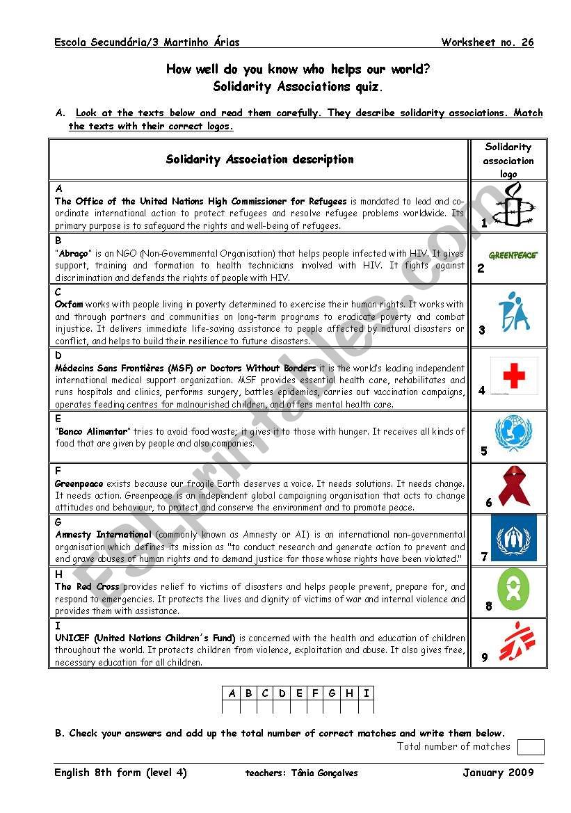 solidarity associations quiz worksheet