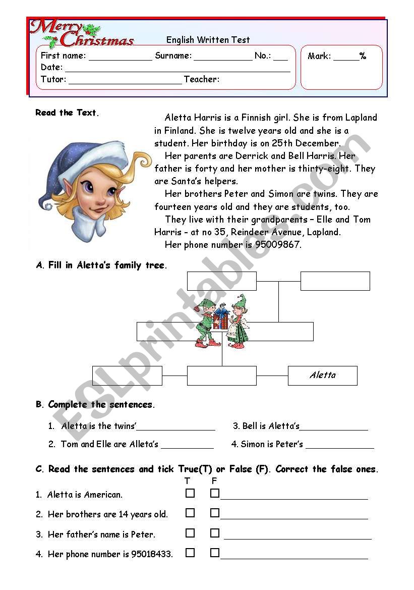 family esl worksheet by marmachado