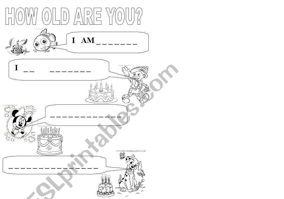 HOW OLD ARE YOU? worksheet