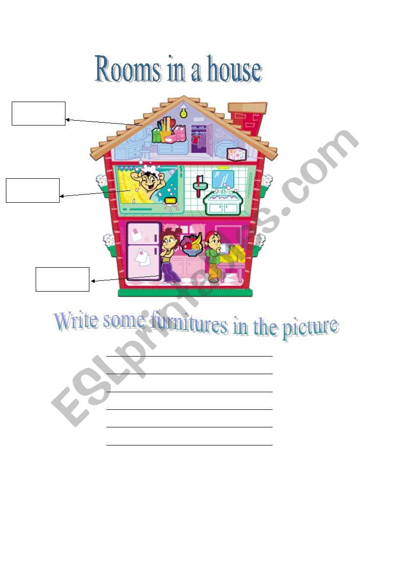 Rooms in a house worksheet