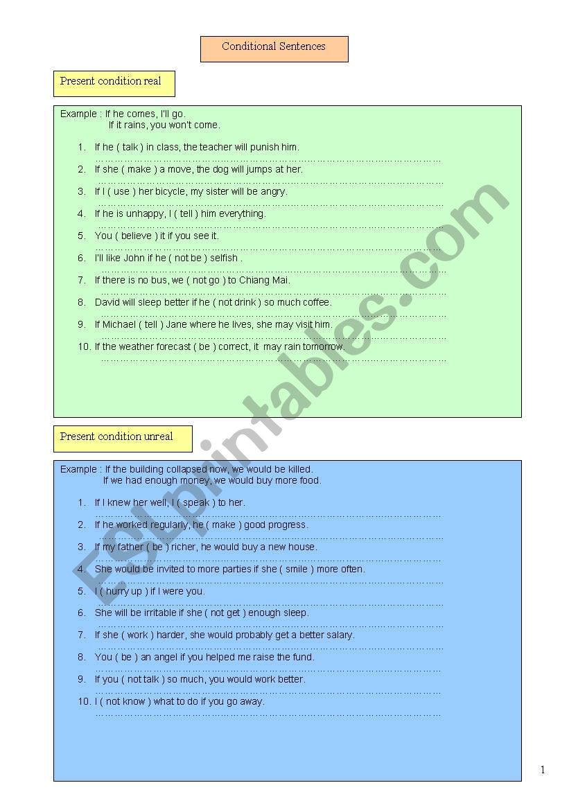 if clause worksheet