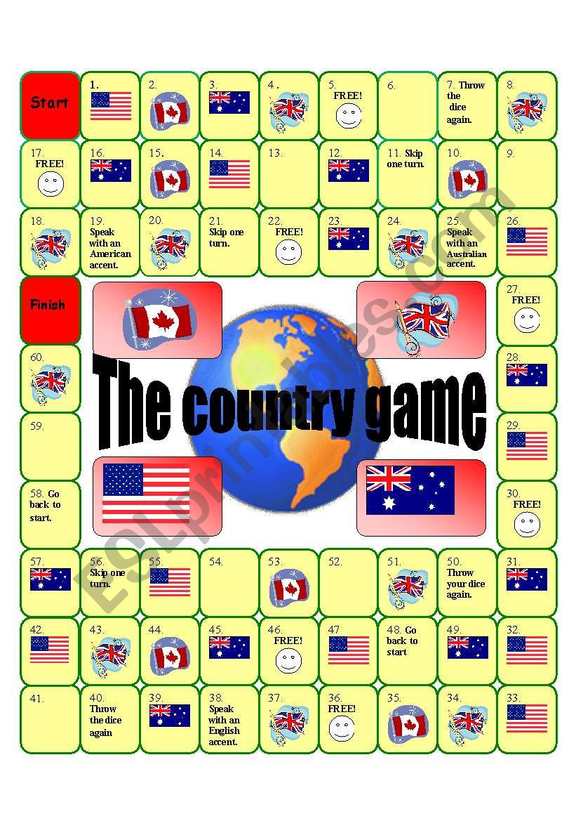 The country game worksheet