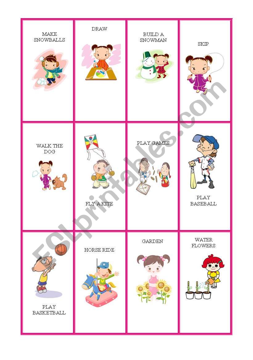 cards childrens activities worksheet