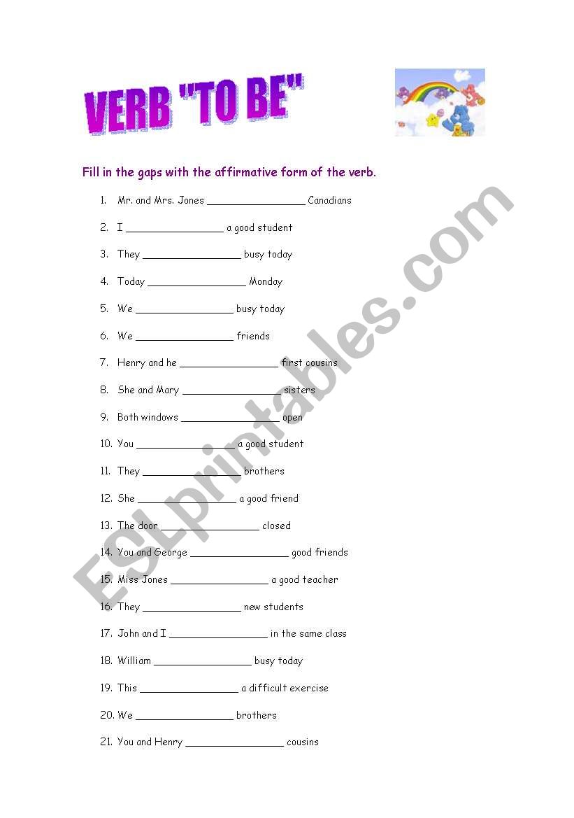 to be worksheet