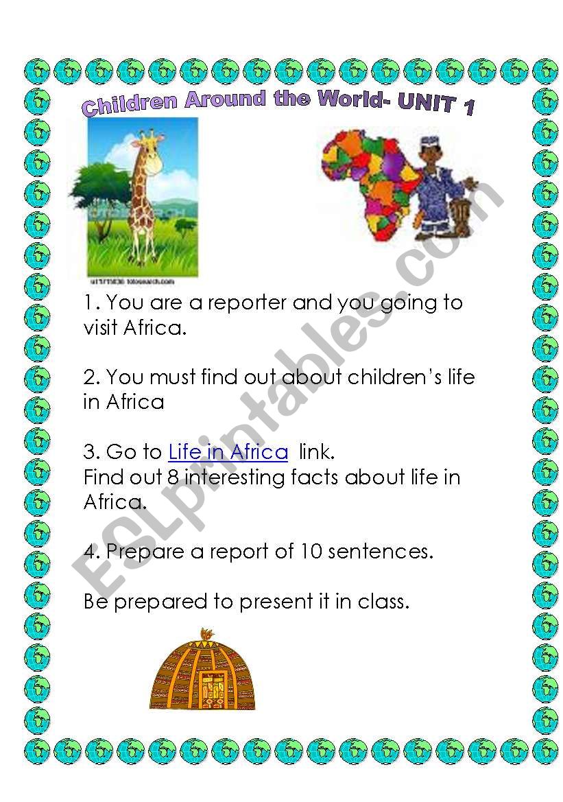 children around the world worksheet