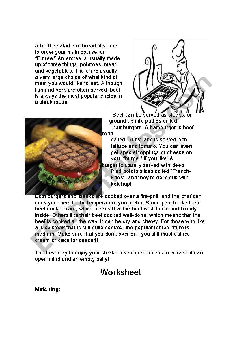 Steakhouse/Restaurant Info Guide with Worksheet (2)