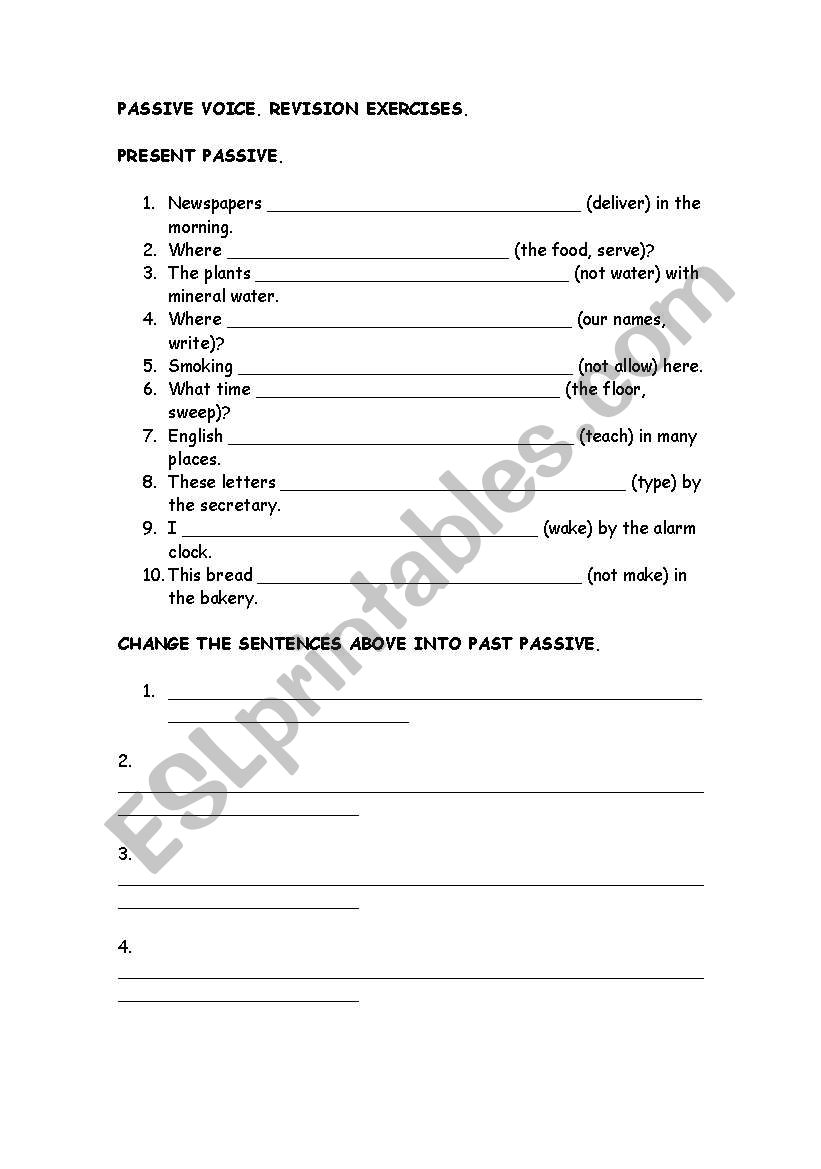 PASSIVE VOICE worksheet