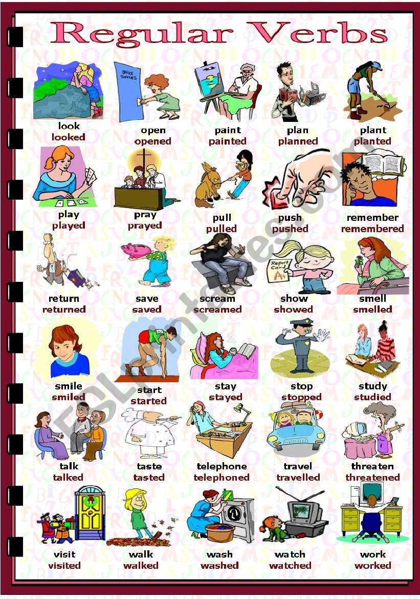 past simple regular verbs 22 esl worksheet by vanda51