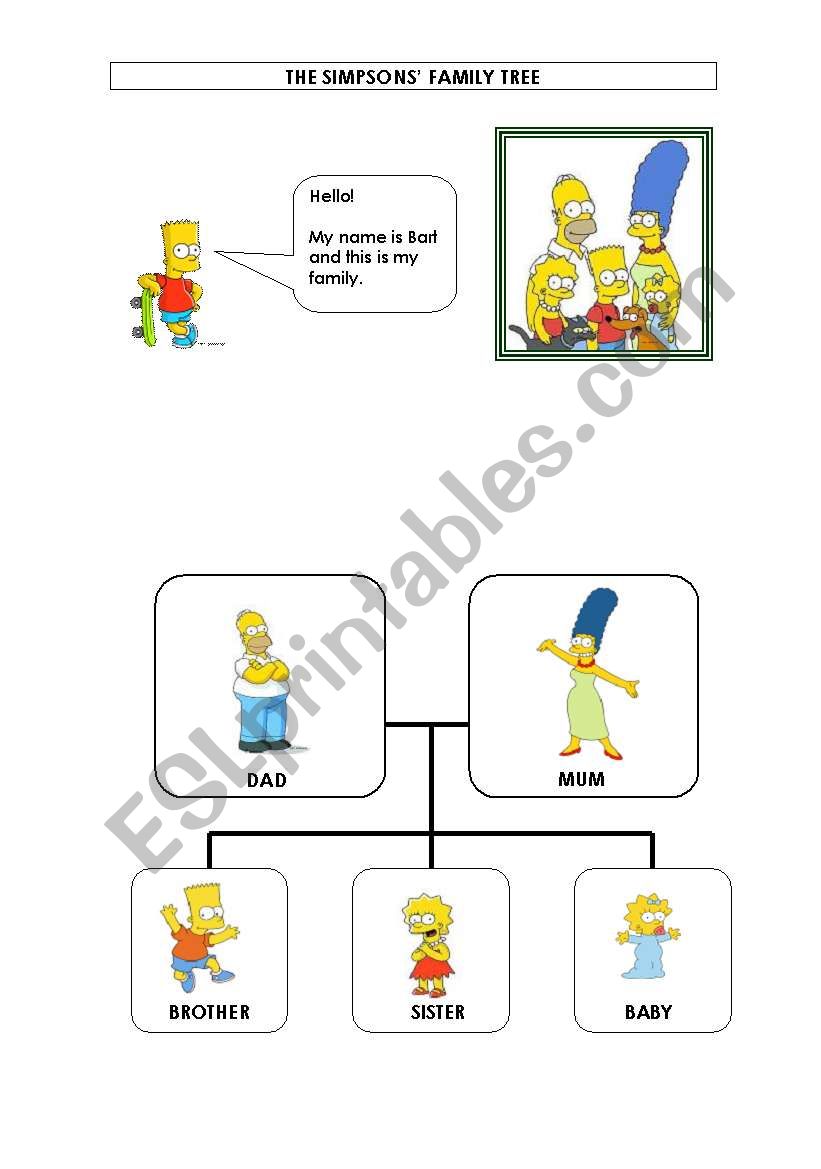 The Simpsons Family worksheet