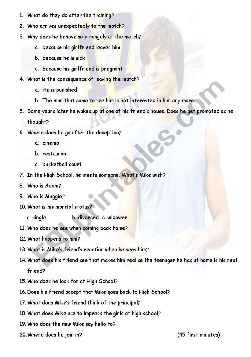 17 Again worksheet