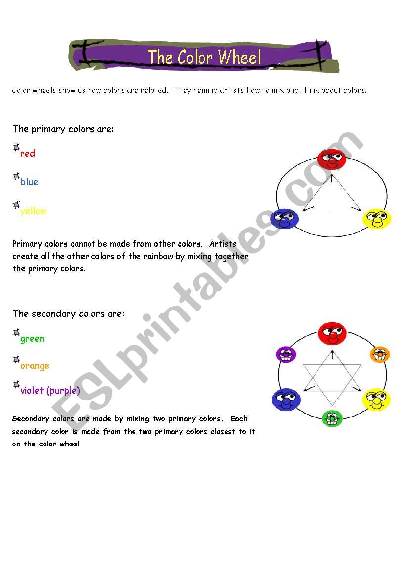 Color wheel worksheet