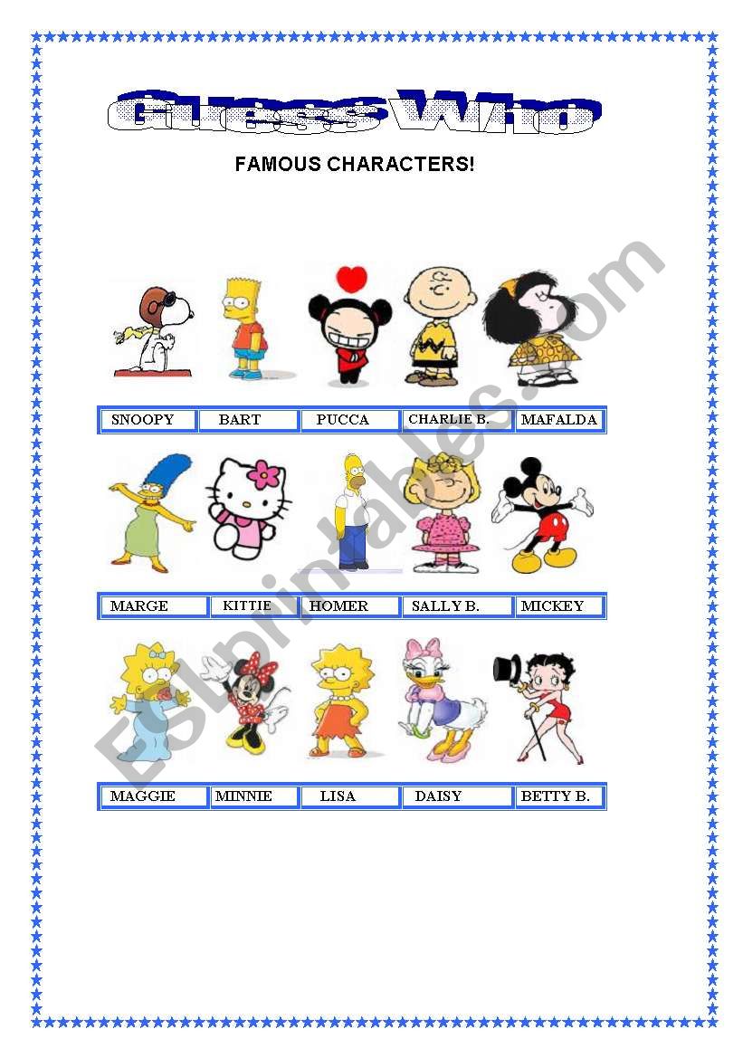 Guess Who... Famous Characters!