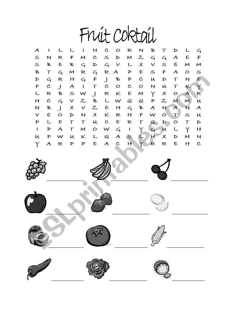 Fruits Vocabulary worksheet