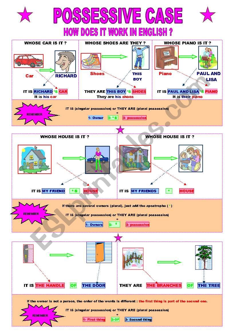 Possessive case (PART 1) worksheet