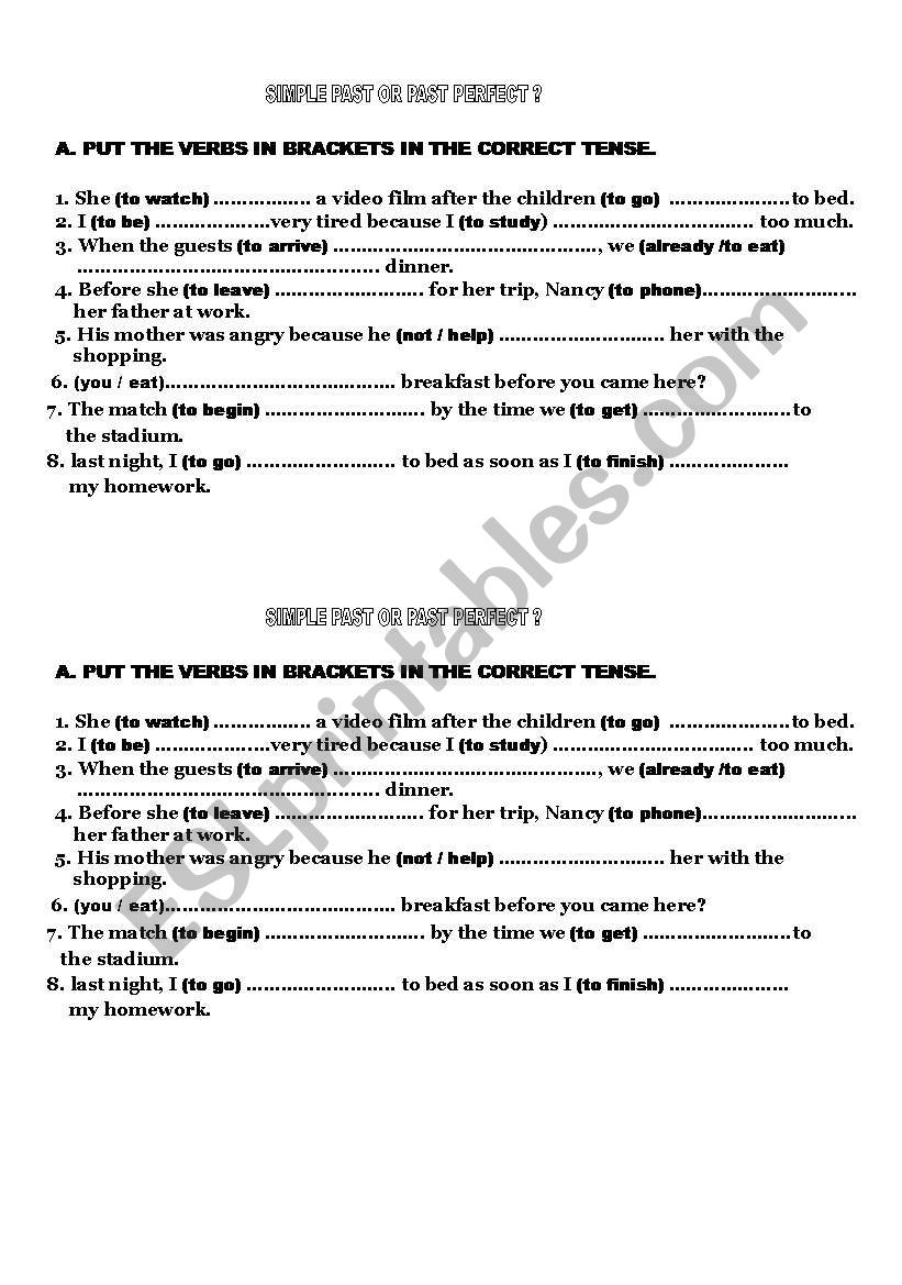 practice on tenses worksheet