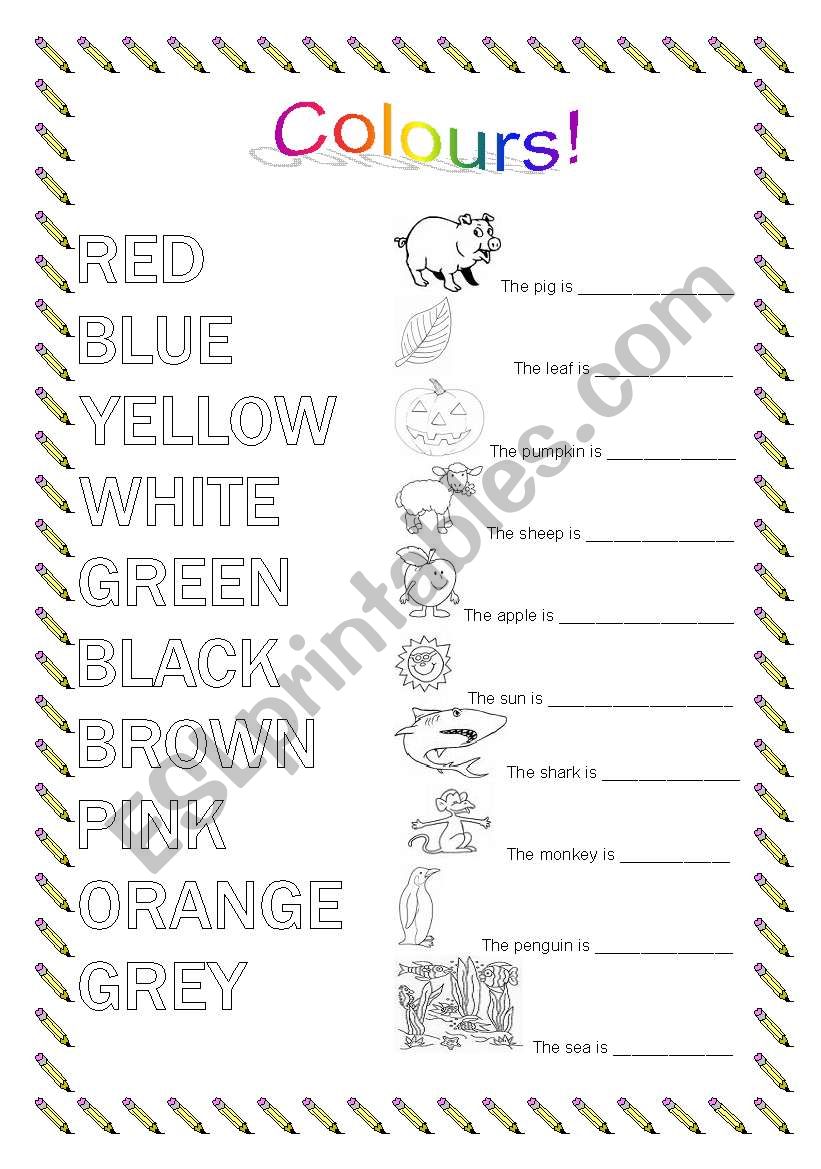 COLOURS worksheet