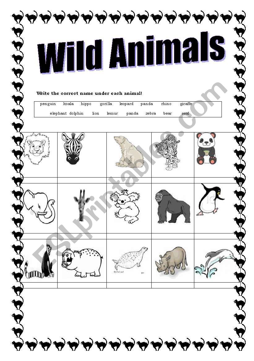 Wild Animals worksheet