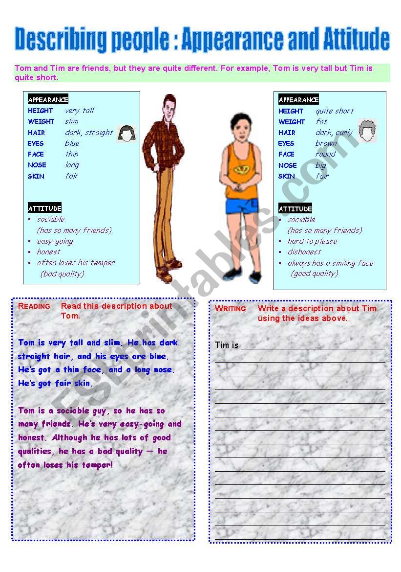 Descrbing People  worksheet