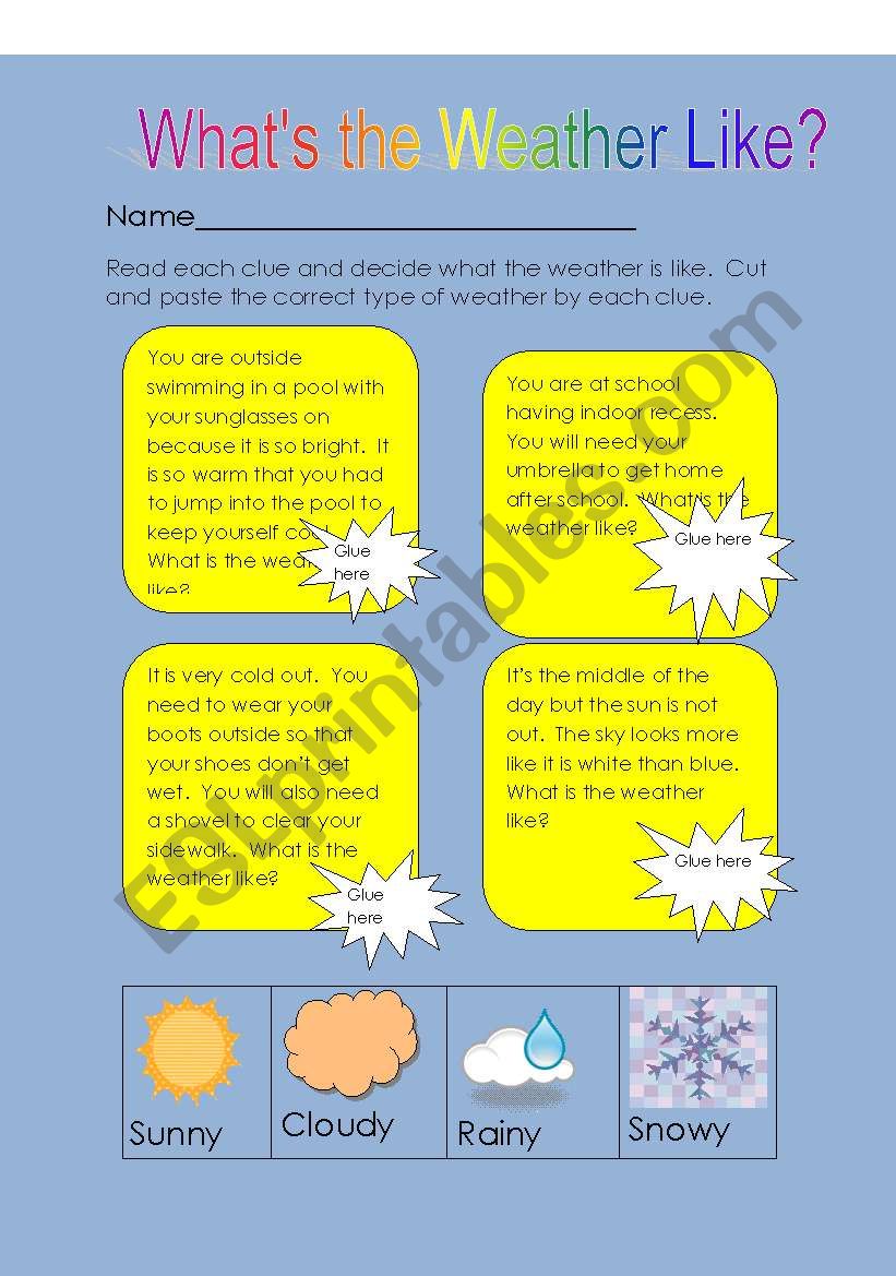 what´s the weather like?? worksheet