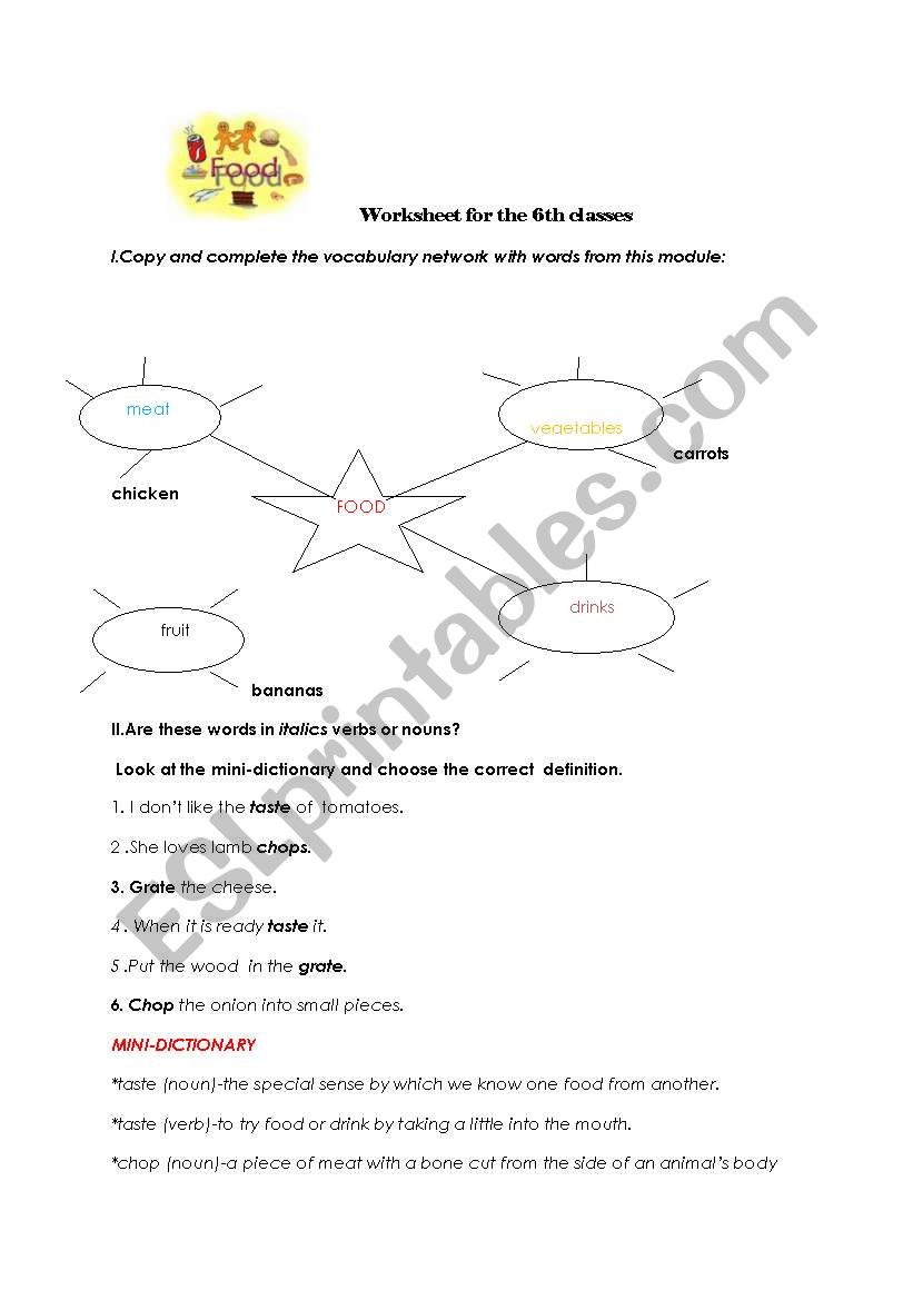 Worksheet for the 6th classes worksheet