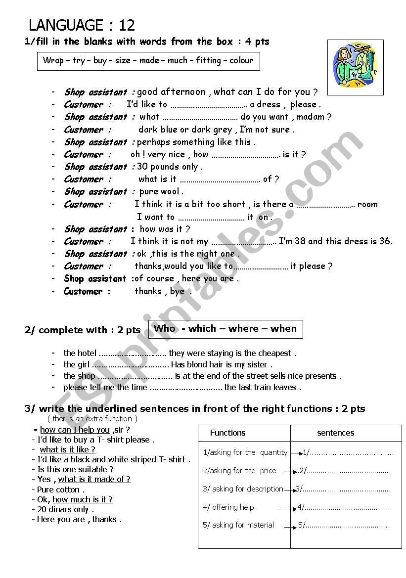language tasks  worksheet