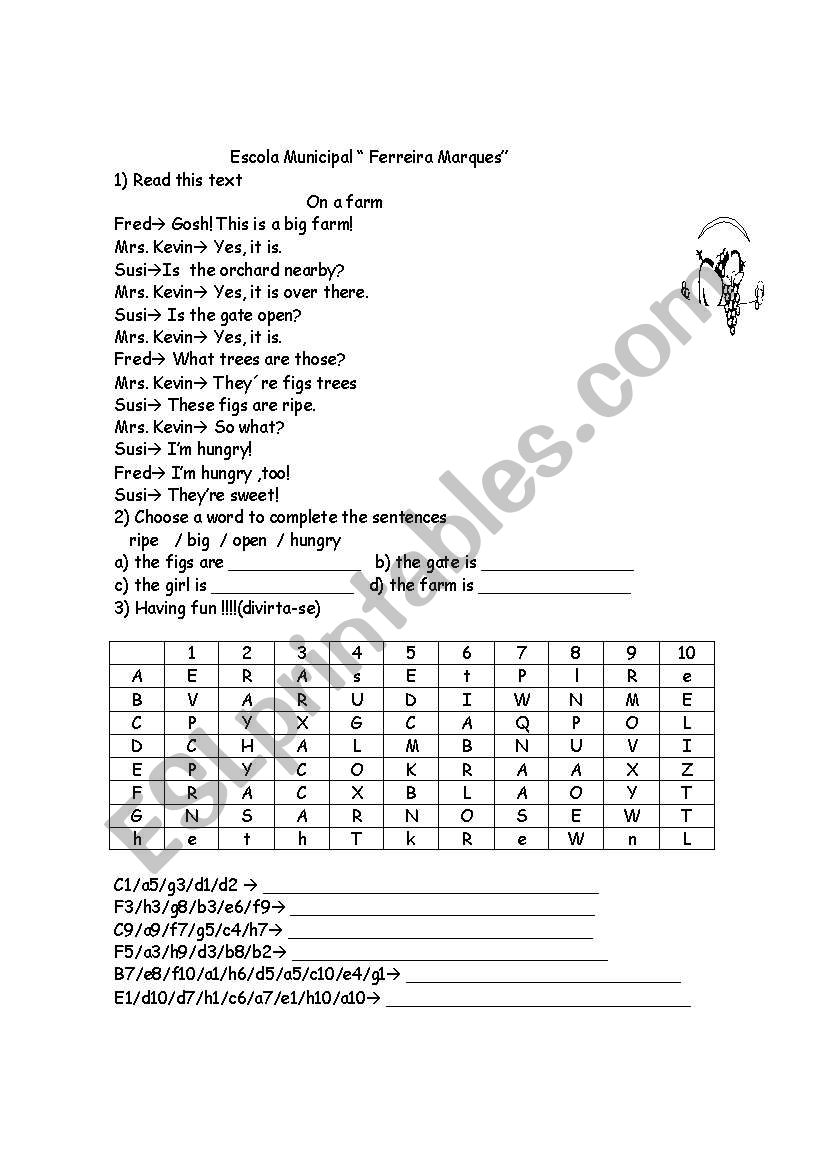 batalha naval de frutas worksheet