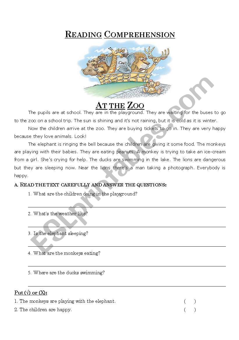 The Zoo worksheet