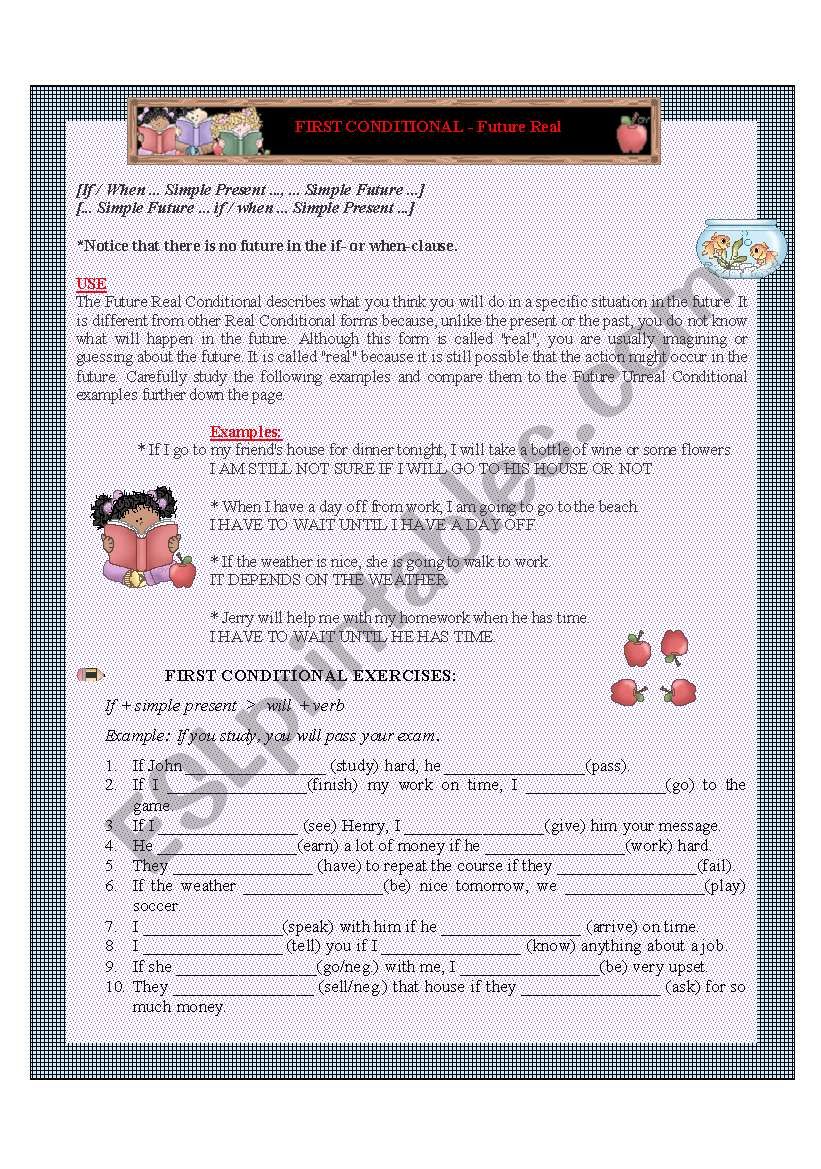 First, Second and Third Conditional - Explanation and Exercises