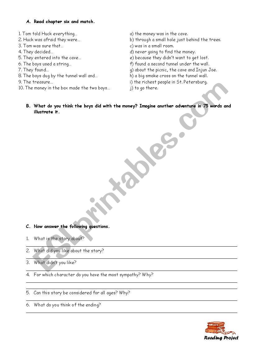Tom Sawyer: chapter 6 worksheet