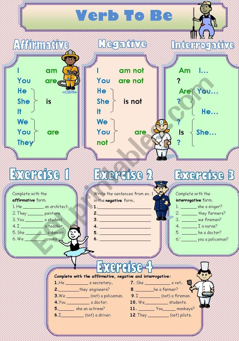 Verb to Be (Jobs) worksheet