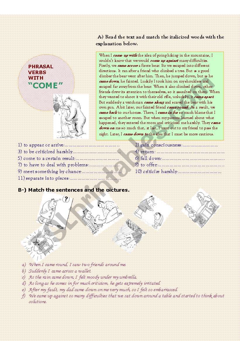 Phrasal verbs with 