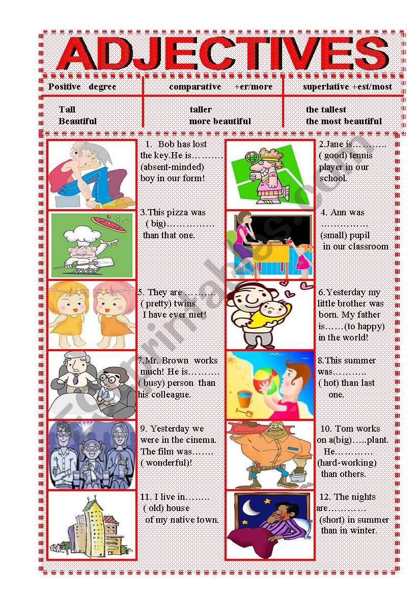 adjectives worksheet