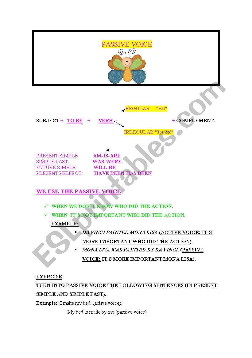 Passive Voice worksheet