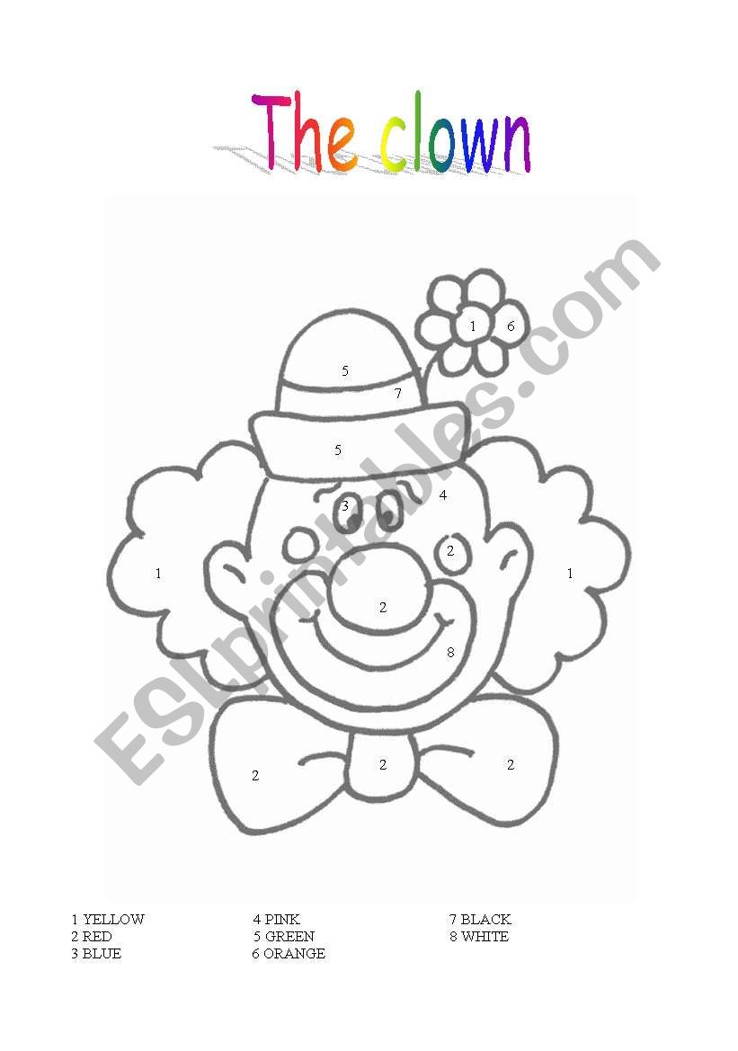 THE CLOWN worksheet